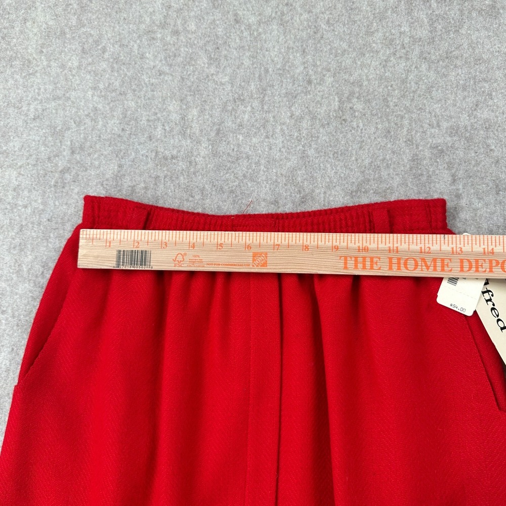 VTG Alfred Dunner Wool Skirt 10‎ With Pockets And Slit Red Fall Old money Retro - Picture 10 of 12